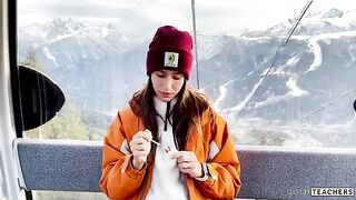 Naughty stranger seduced me for a blowjob in mountain cableway