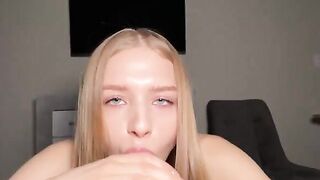 Barbie loves to suck long dicks and get sperm on her cute face