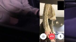 Husband watches as his wife gets fucked by a stranger on video call