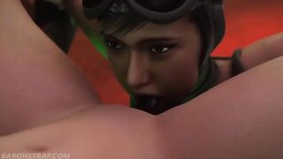 Lesbian BDSM with Powergirl and Catwoman, featuring intense tickling and bondage play