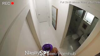 A nanny called NannySpy, known for her daring and petite frame, was caught in a compromising situation during a party. To avoid trouble, she engaged in intimate acts with the person who found her in such a state. This wasn’t the first time this happened t
