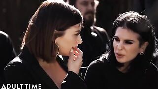 Widower destroys Marley Brinx's pussy at his wife's funeral in a rough scene