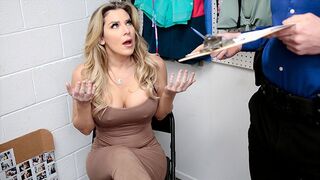 The pretty MILF Kayla Paige is being searched by the security guard